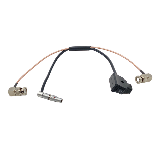 4 Pin Lemo Compatible Power & SDI Video Cable with Power Switch- 12" Long